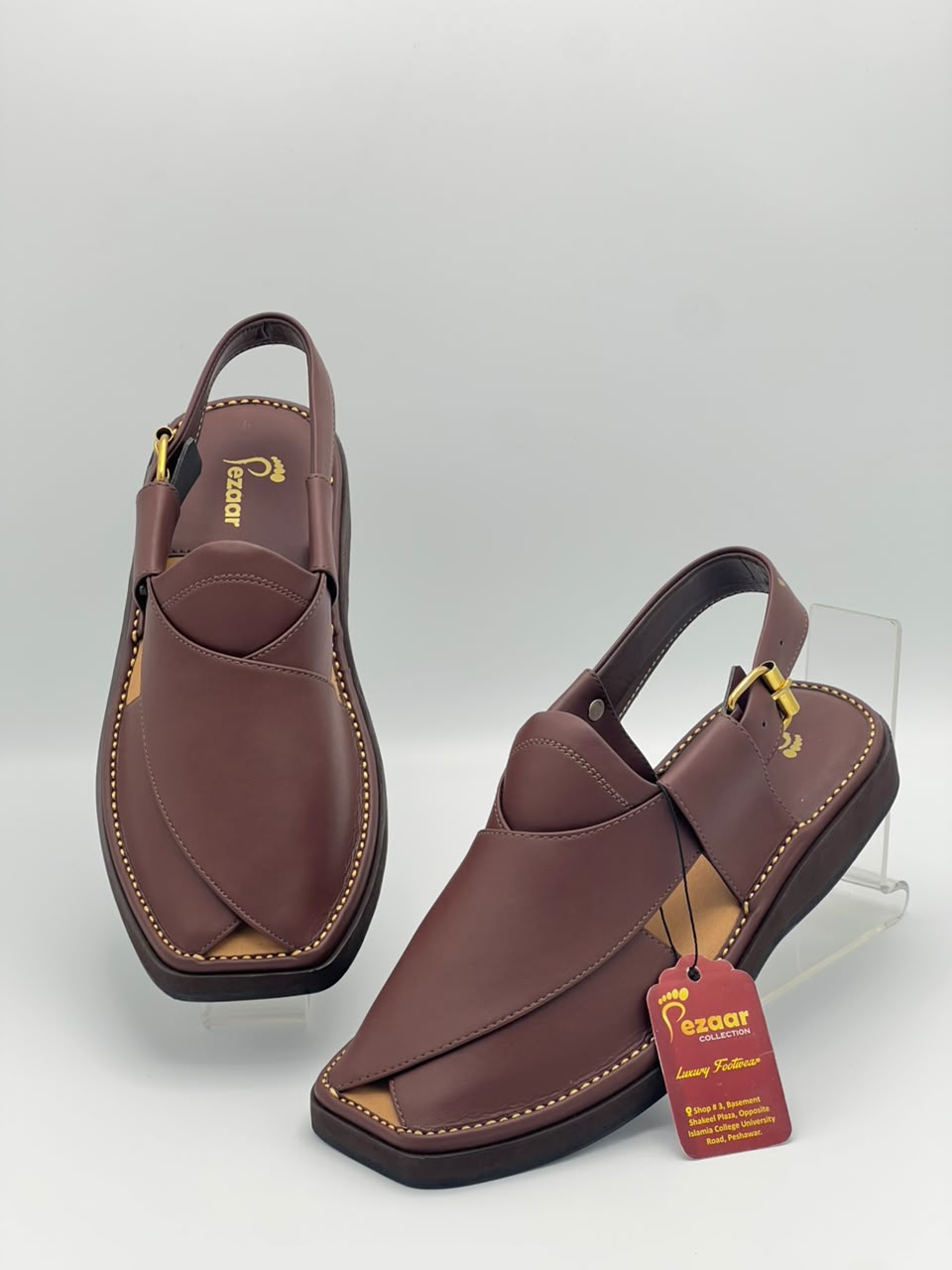 Premium Maroon Leather Peshawari Chappal