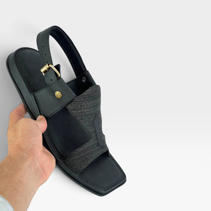 Panjedar Fabric Black Soft Padded