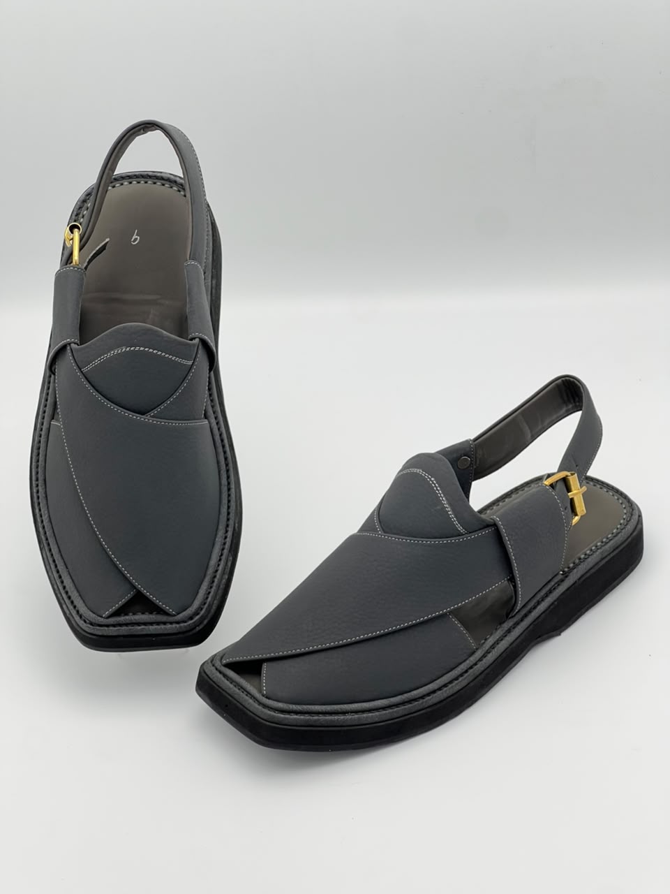 Premium Grey Peshawari Chappal