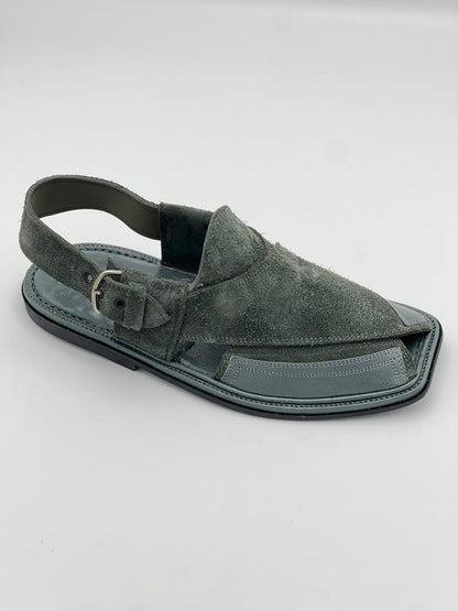 Premium Olive Suede Peshawari Chappal