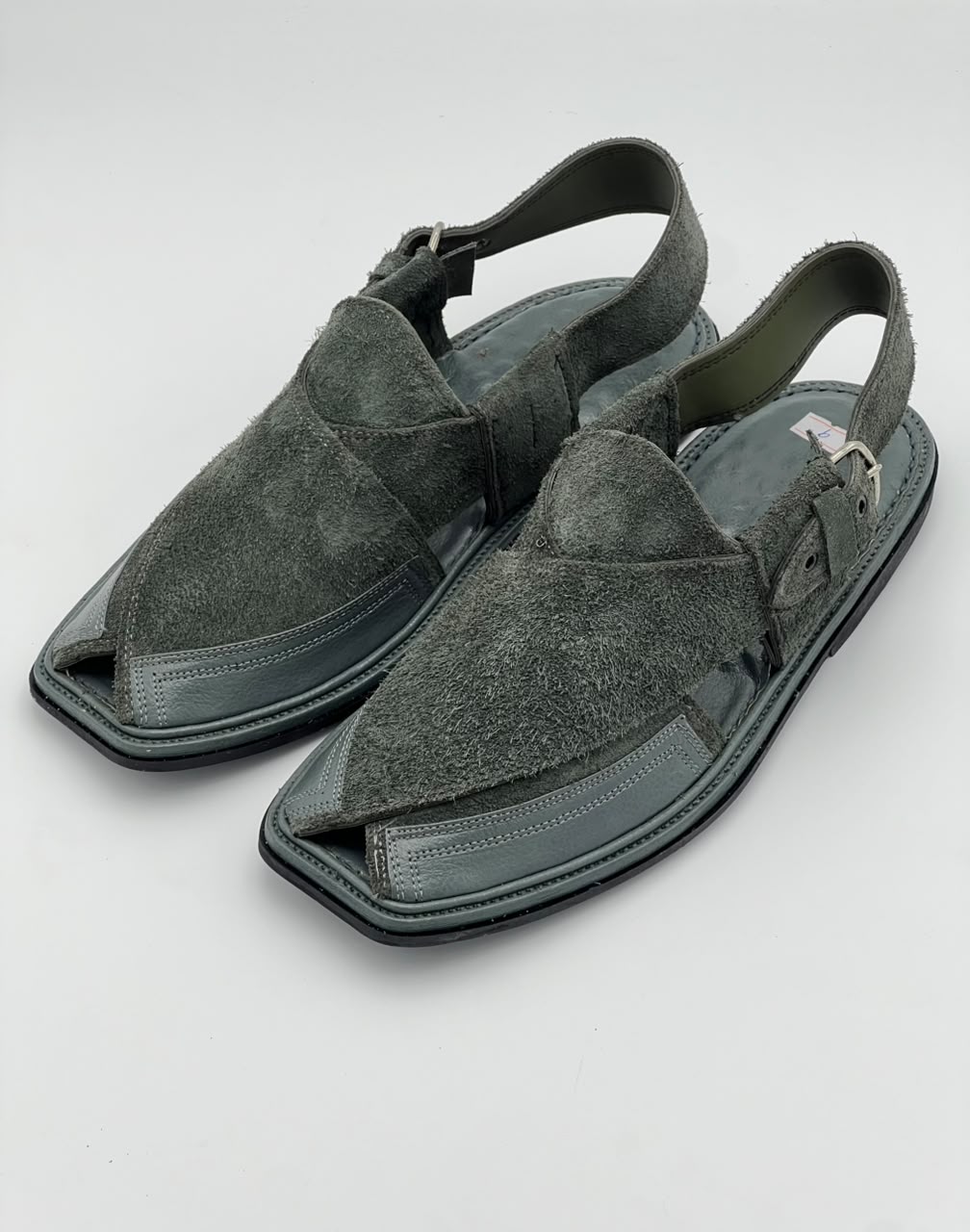 Premium Olive Suede Peshawari Chappal