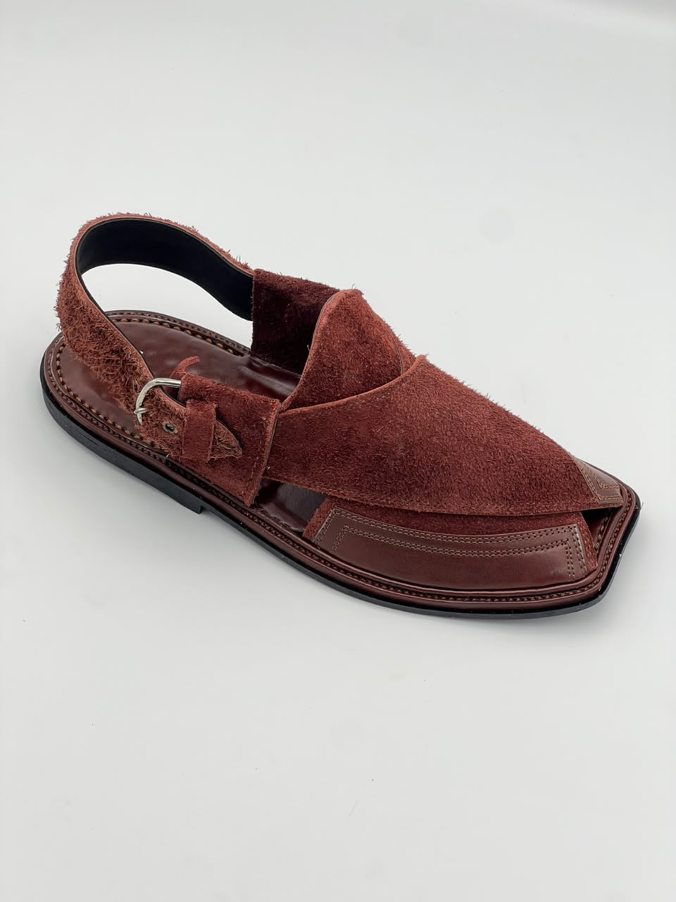 Premium Maroon Suede Peshawari Chappal