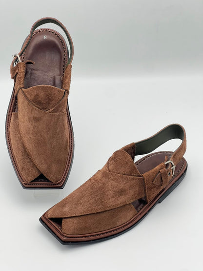 Premium Tan Suede Peshawari Chappal