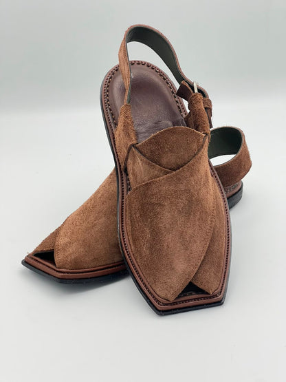 Premium Tan Suede Peshawari Chappal