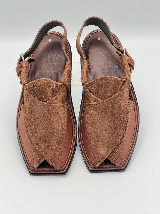 Premium Camel Suede Peshawari Chappal
