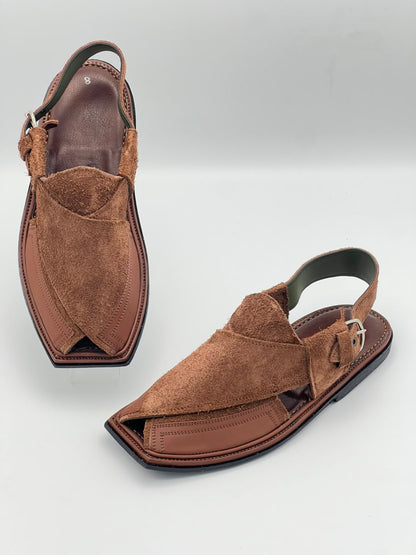 Premium Camel Suede Peshawari Chappal