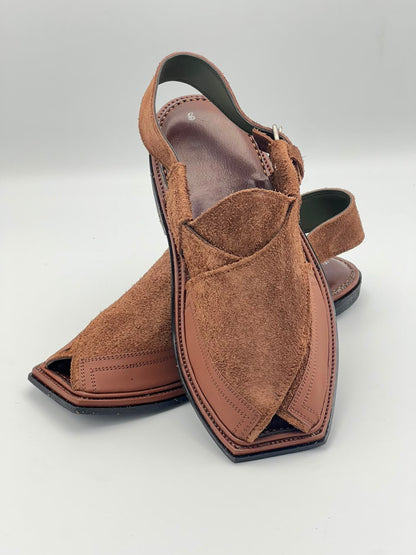 Premium Camel Suede Peshawari Chappal