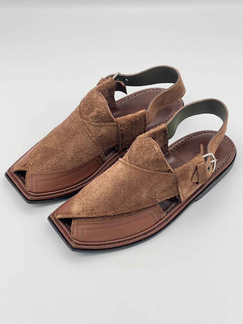 Premium Camel Suede Peshawari Chappal