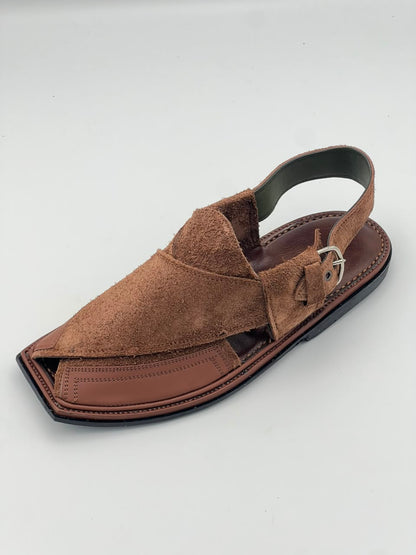 Premium Camel Suede Peshawari Chappal