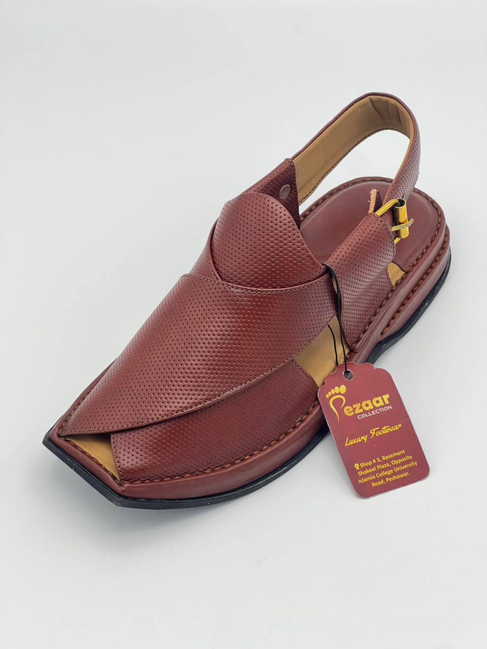 Premium Maroon Leather Peshawari Chappal