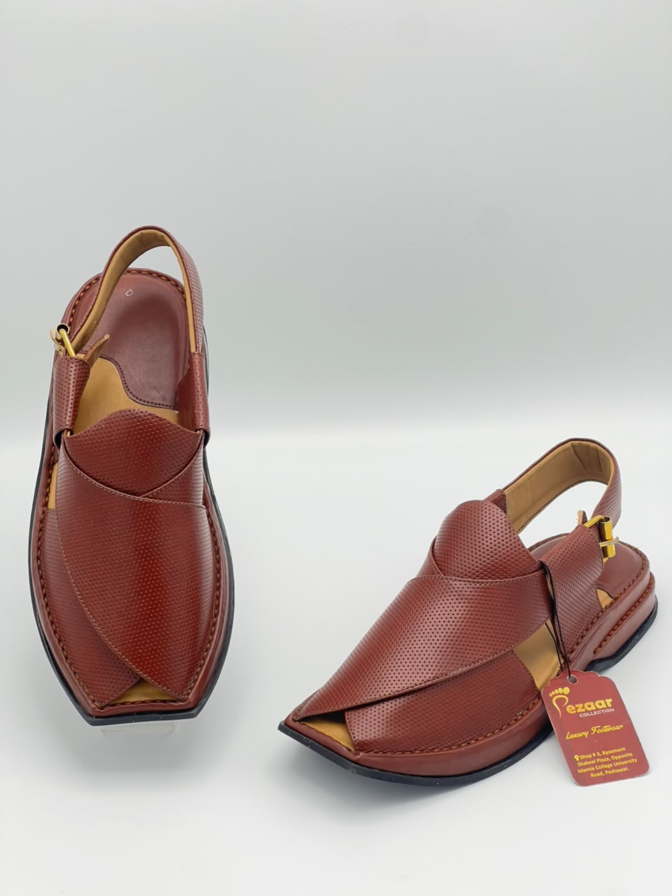 Premium Maroon Leather Peshawari Chappal