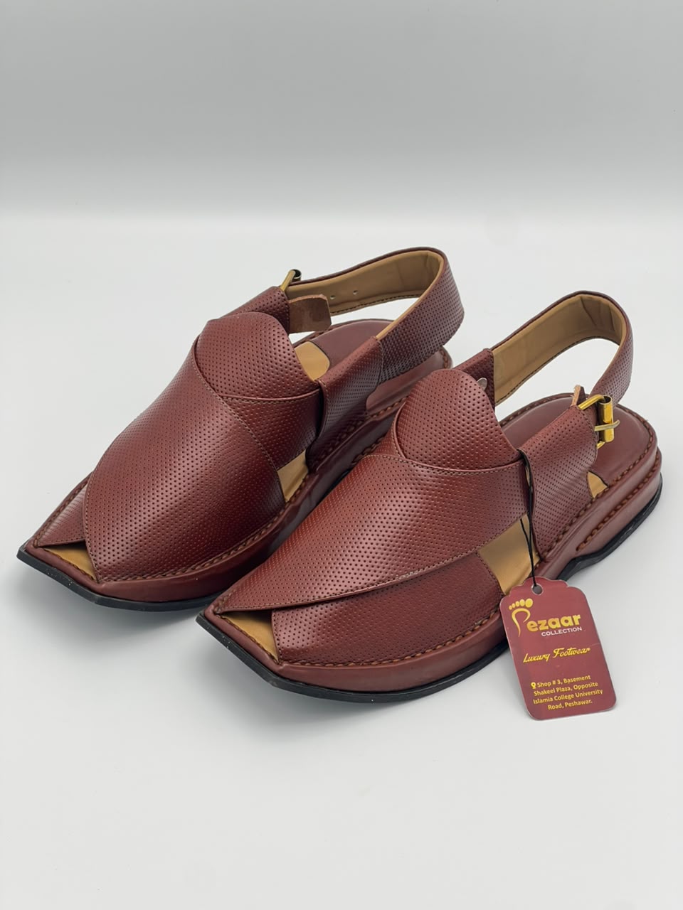 Premium Maroon Leather Peshawari Chappal