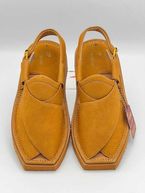Premium Mustard Suede Peshawari Chappal