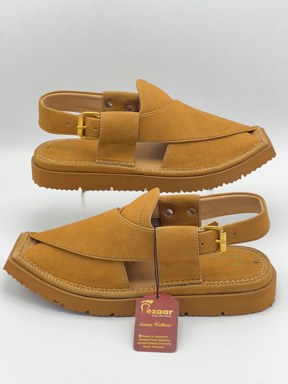 Premium Mustard Suede Peshawari Chappal
