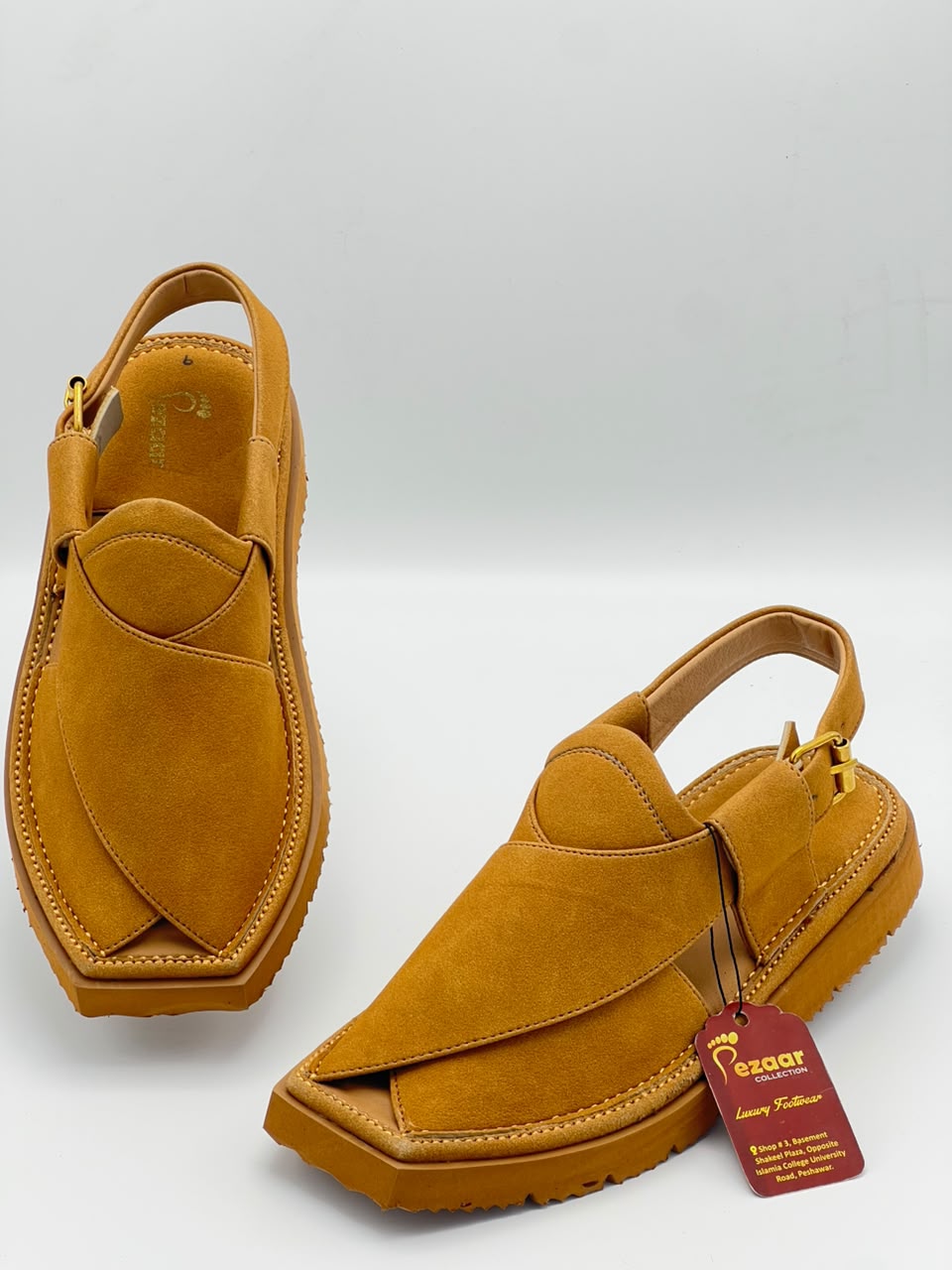 Premium Mustard Suede Peshawari Chappal