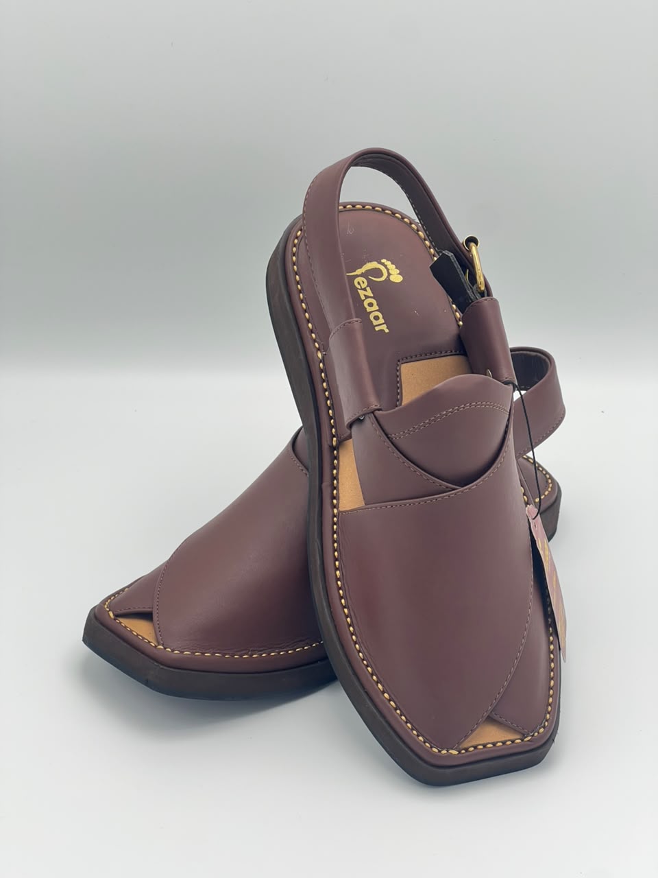 Premium Maroon Leather Peshawari Chappal